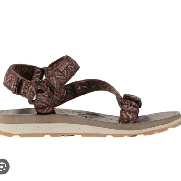 L.L. Bean Katahdin Geo 4 Point Sandals Coffee Bean Brown Men’s Size 8 NEW main image 5